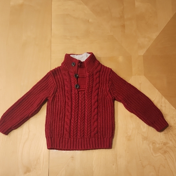 Gap-Red Cable Knit Sweater with Button Collar. Size 3T - Picture 1 of 7